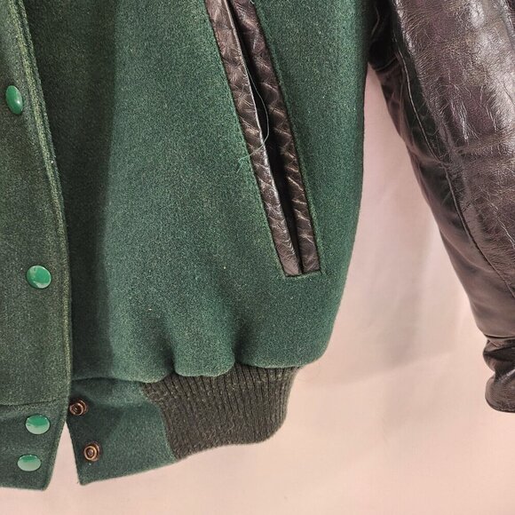 Vtg Car Club Canada Womens Bomber Jacket Packard Ocean West Leather Wool - Picture 5 of 16